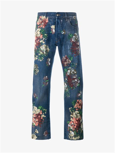 flower painted gucci jeans replica|Gucci Floral Painted Jeans for Men .